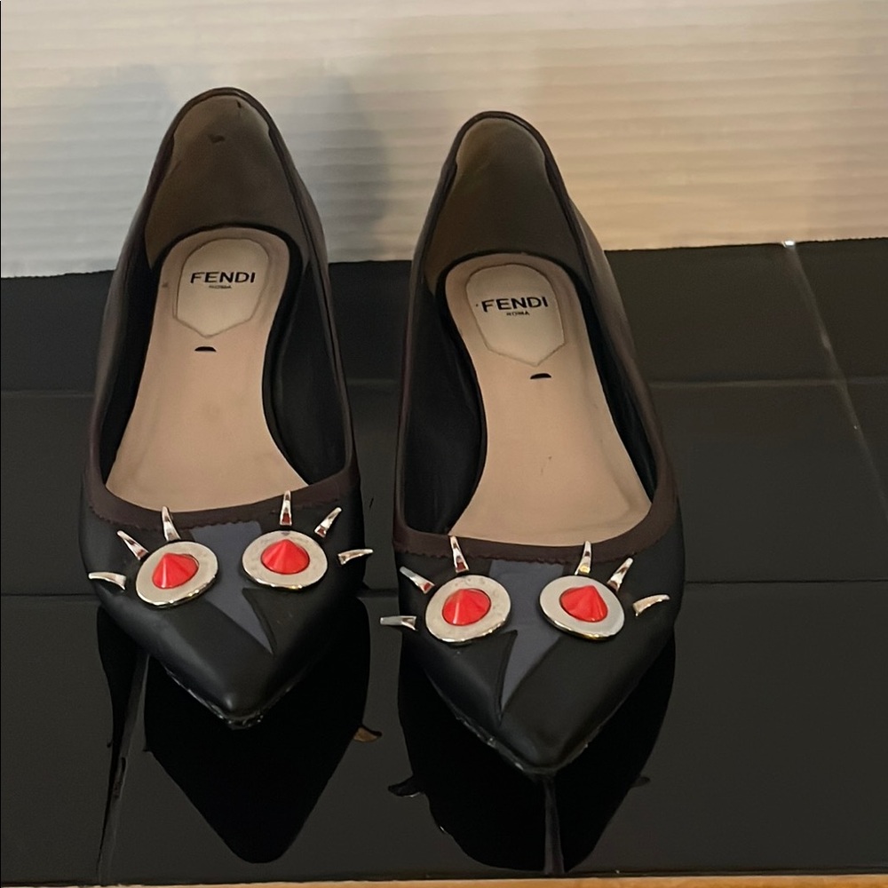 Fendi Face Skimmer Flats Size 35